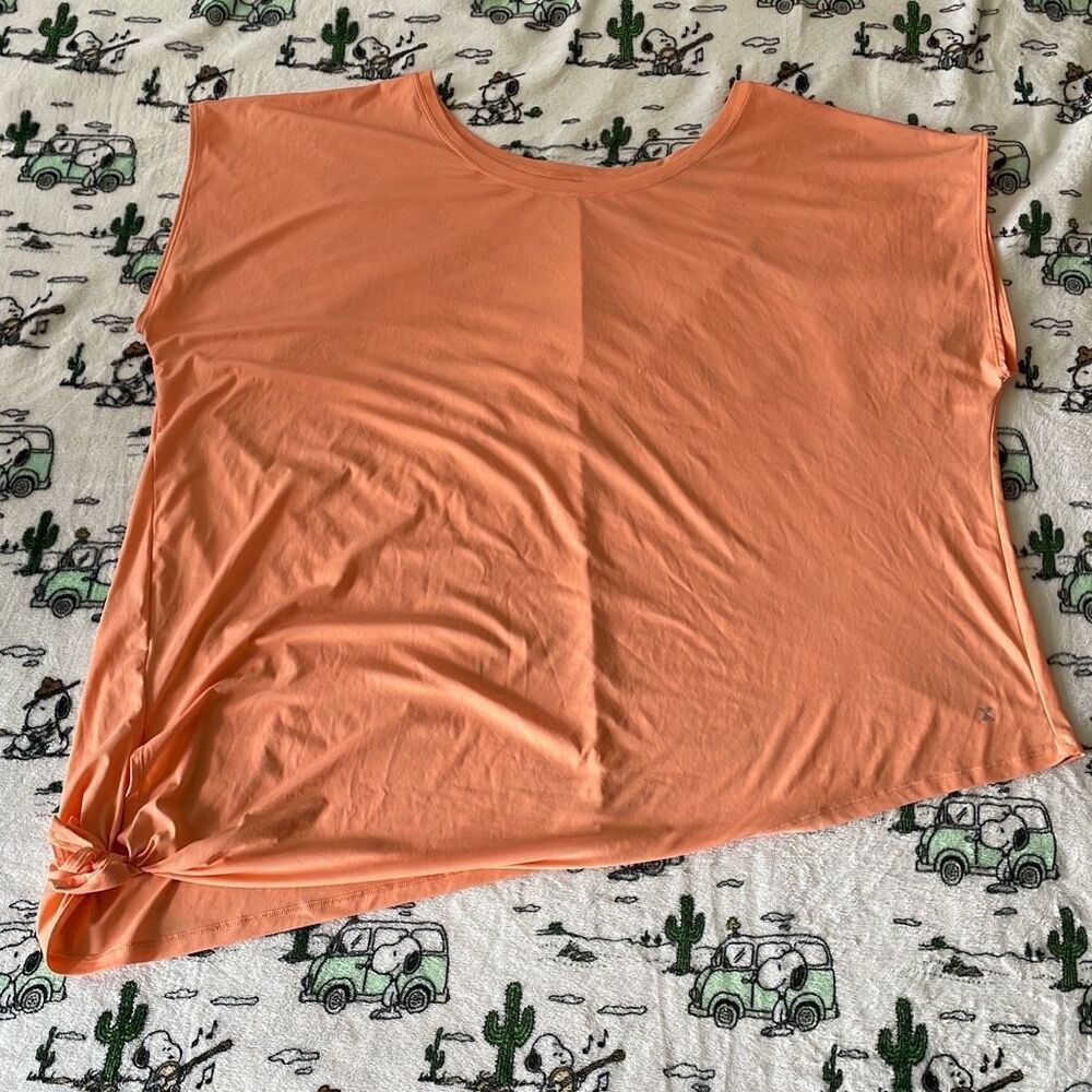 xersion peach salmon womens everair essential performance tee plus size size 4X